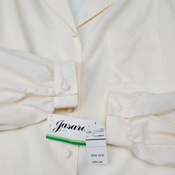 Vintage 70s/80s Jasara Ivory Button-Front Blouse Made in Japan Deadstock NWT - Picture 6 of 7